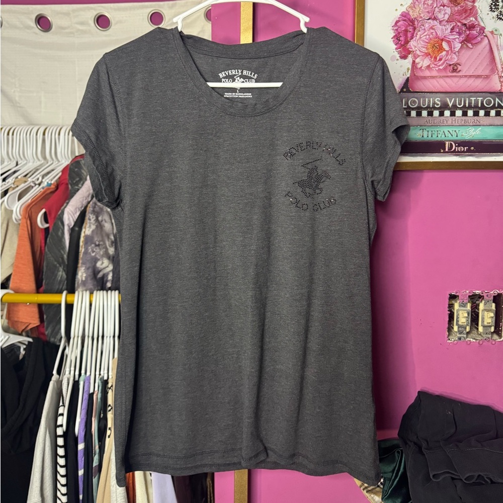 Beverly Hills Polo Club Women's Charcoal Tee